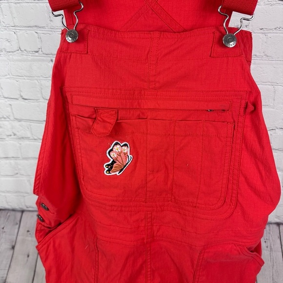 Duluth Trading Company Heirloom Gardening Short Overalls Coral Size Large - Picture 2 of 7